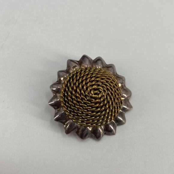 Vintage Mexico sterling silver sun pendant brooch - Picture 1 of 5